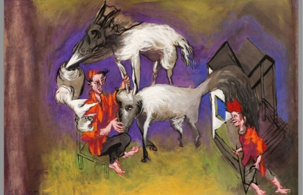 Don de G.Garouste - Lithographie : Les Augures et les 2 ânesses